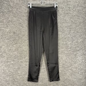 New Heipeiwa Activewear Track Pants Women XS Black High Rise Flat Front Pockets